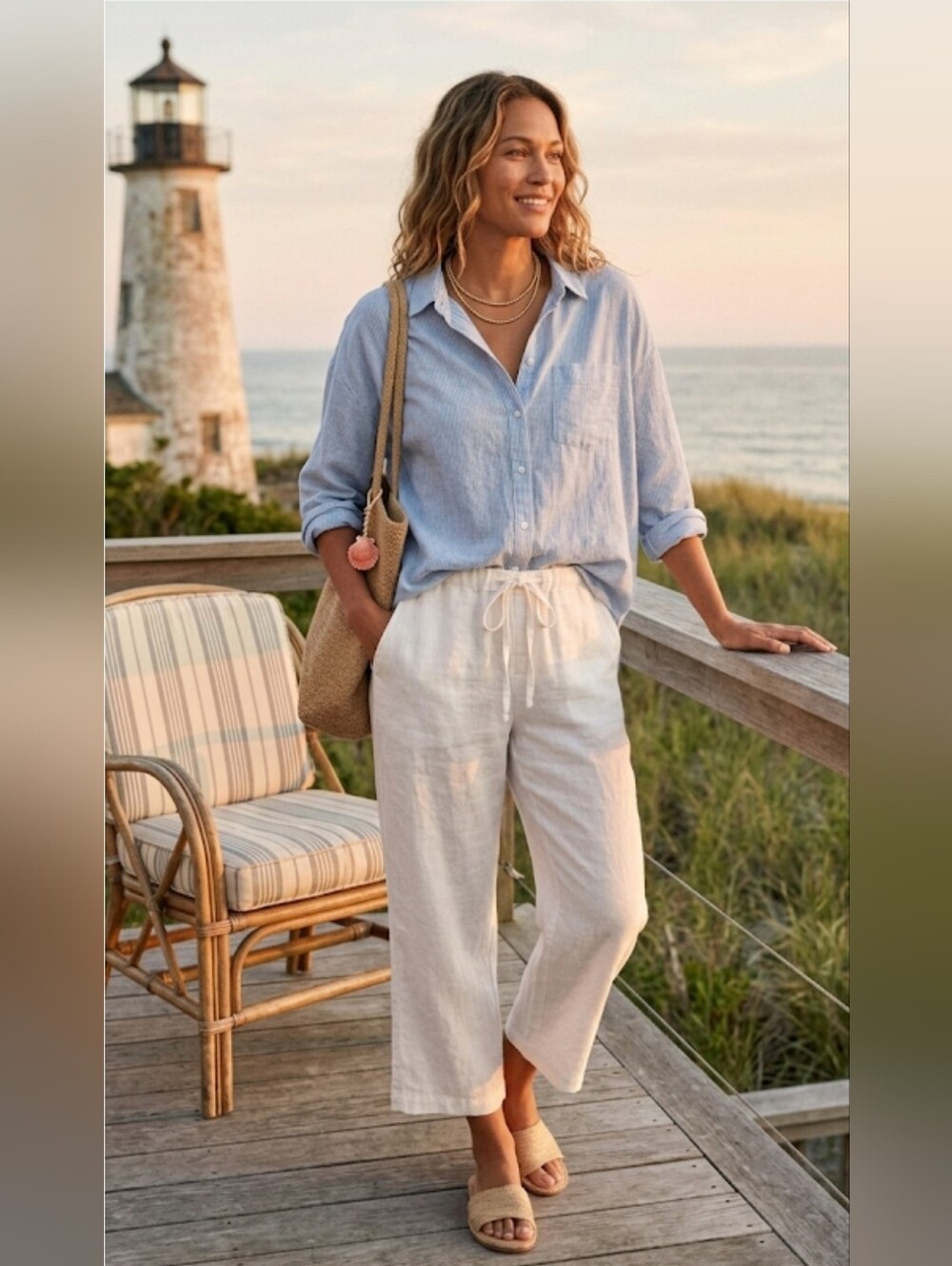 Eileen Fisher Linen Wide-Leg Pants in Natural Cream